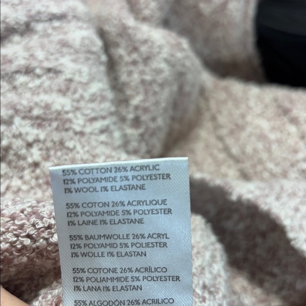 Free People Textured Knit Sweater mauve  and Cream wide sleeve ribbed sweater - Picture 9 of 11